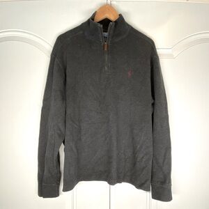 Polo Ralph Lauren Men's Sweater Size L Henley Mock Neck Long Sleeve Pony Gray